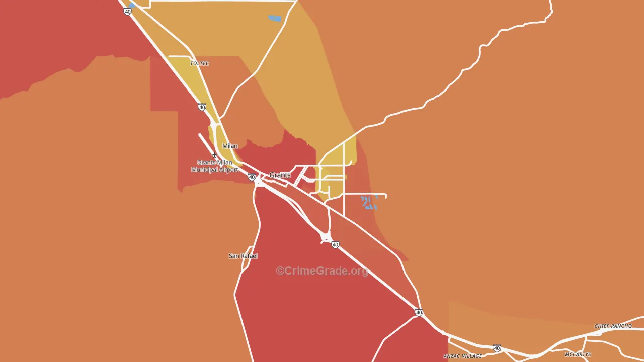 Grants, NM Map of Robbery Rates