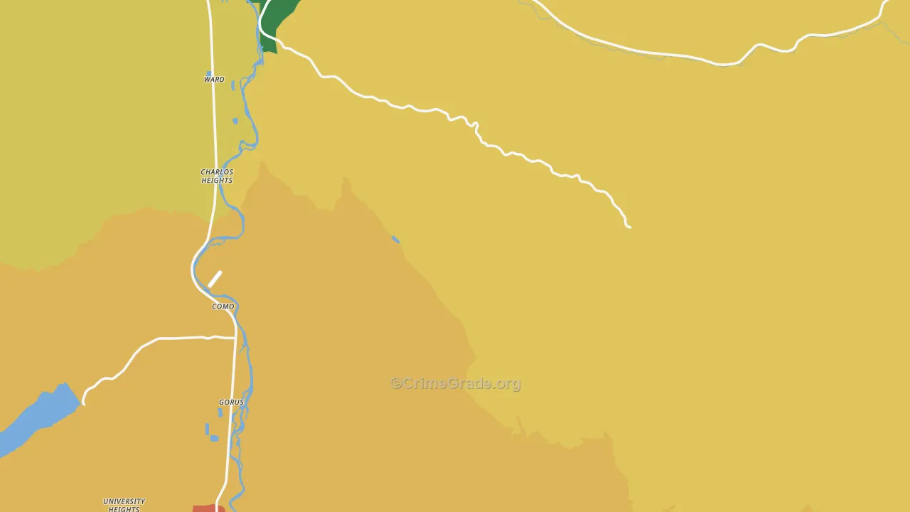 Grantsdale, MT Map of Robbery Rates