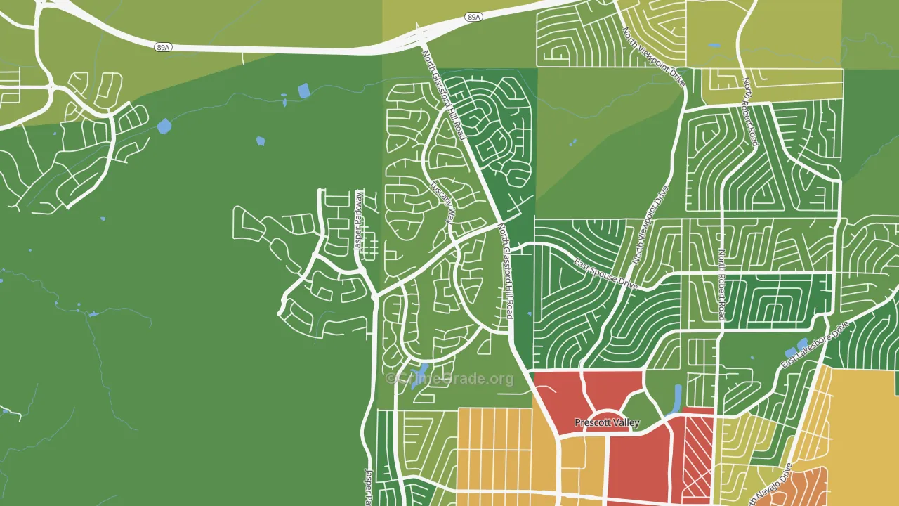 Granville, Prescott Valley, AZ Map of Robbery Rates