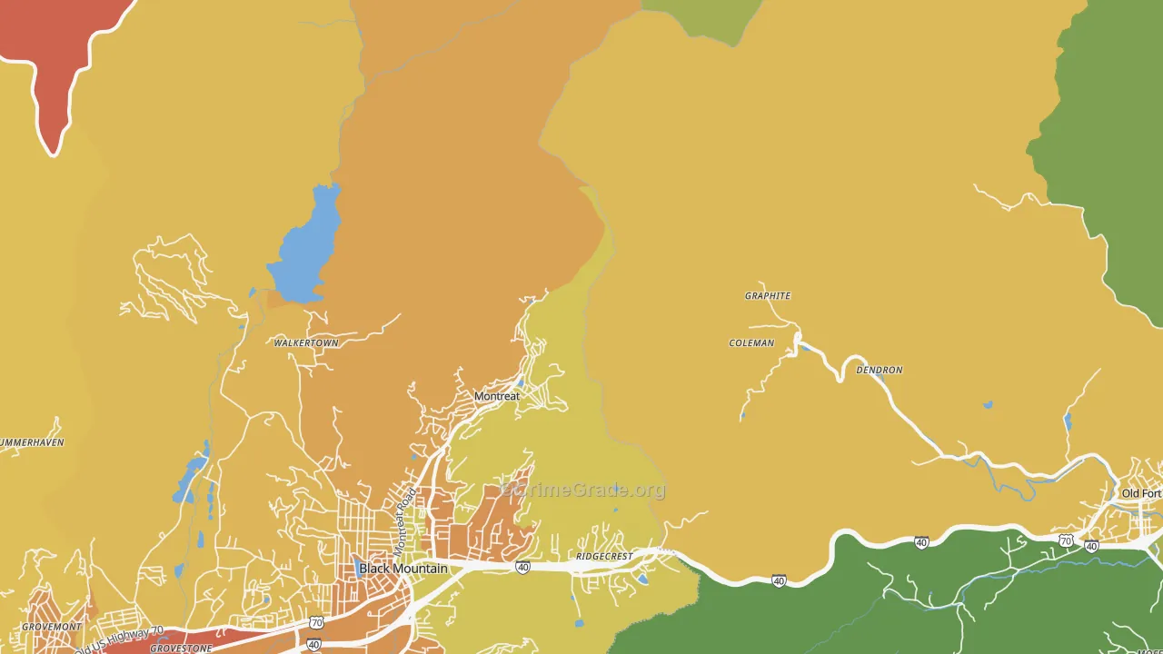 Graphite, NC Map of Robbery Rates