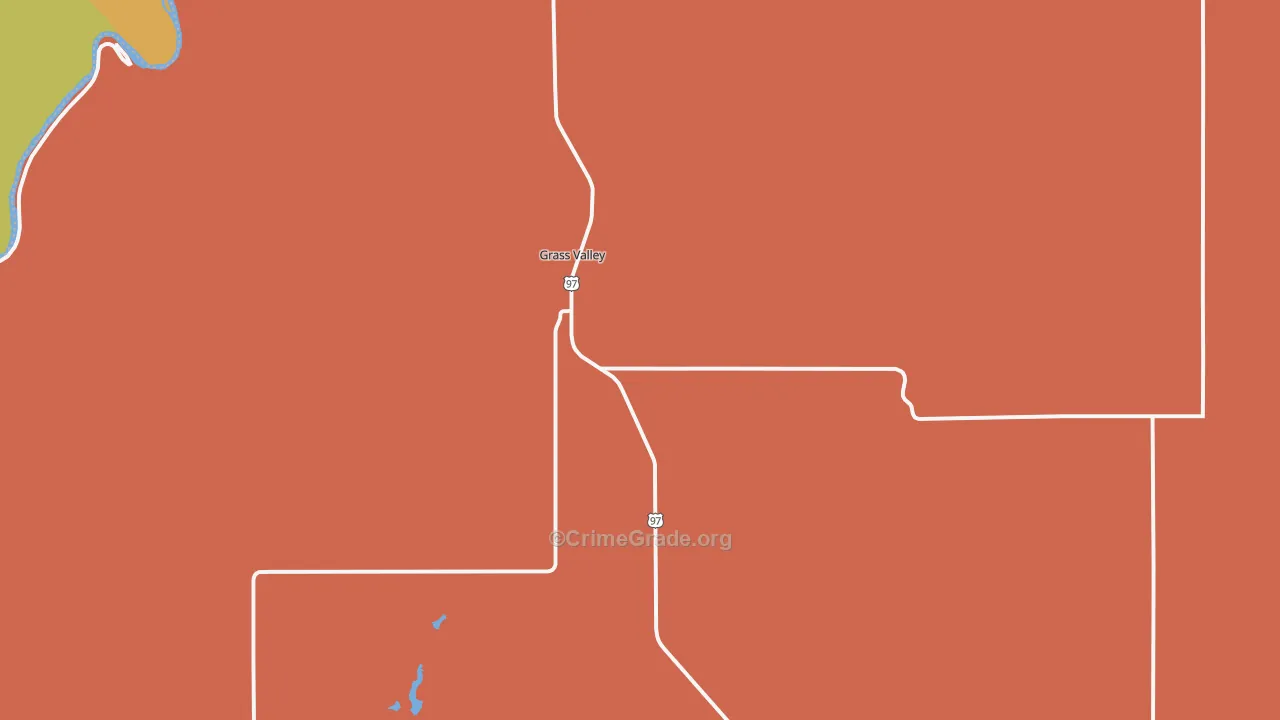 Grass Valley, OR Map of Robbery Rates