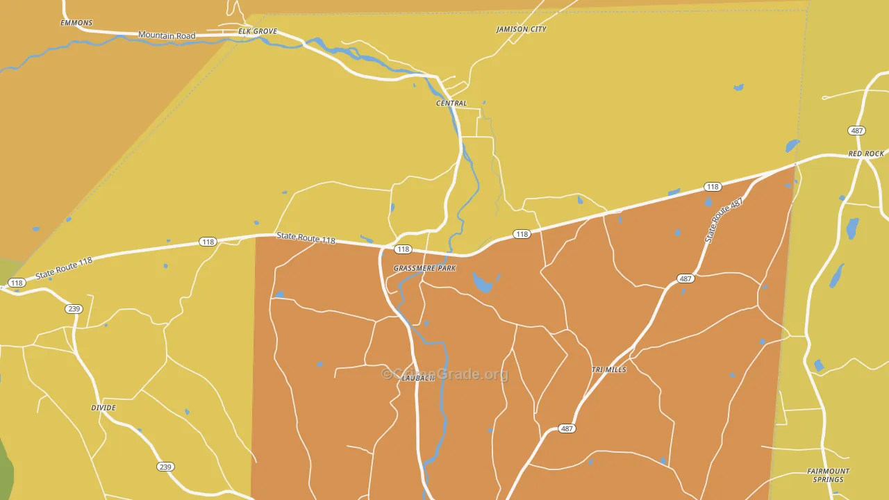 Grassmere Park, PA Map of Robbery Rates