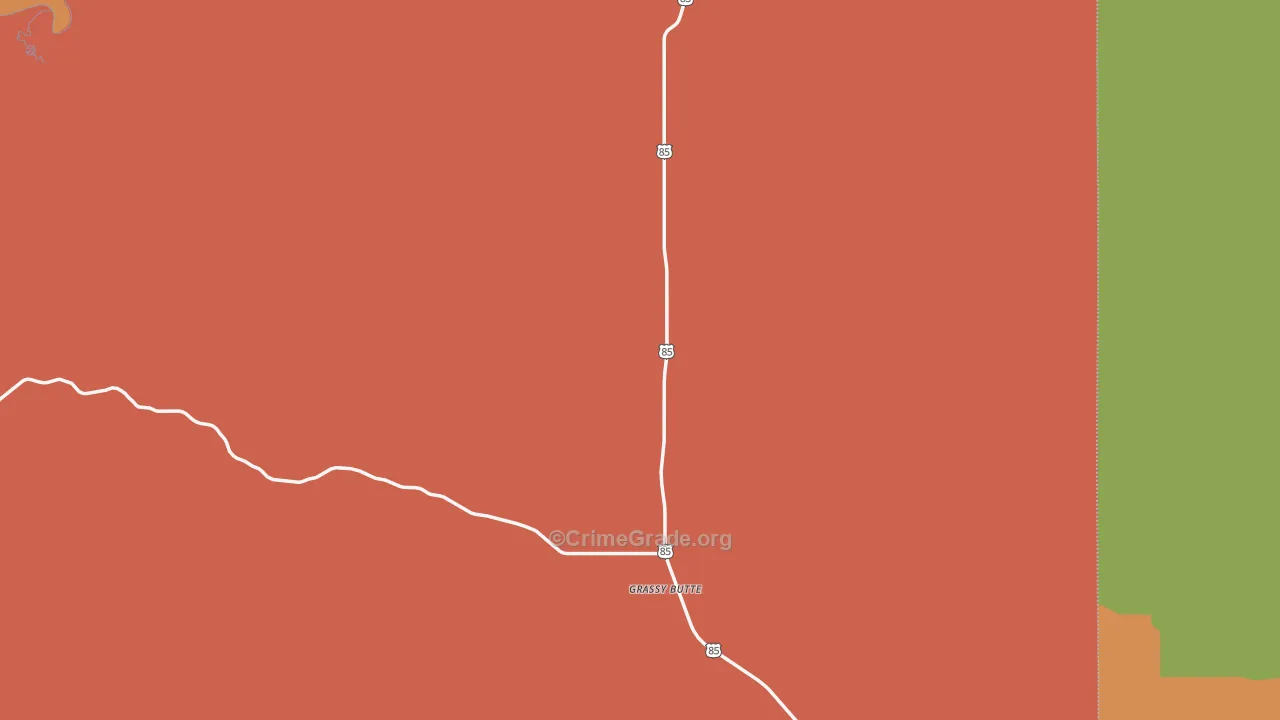 Grassy Butte, ND Map of Robbery Rates