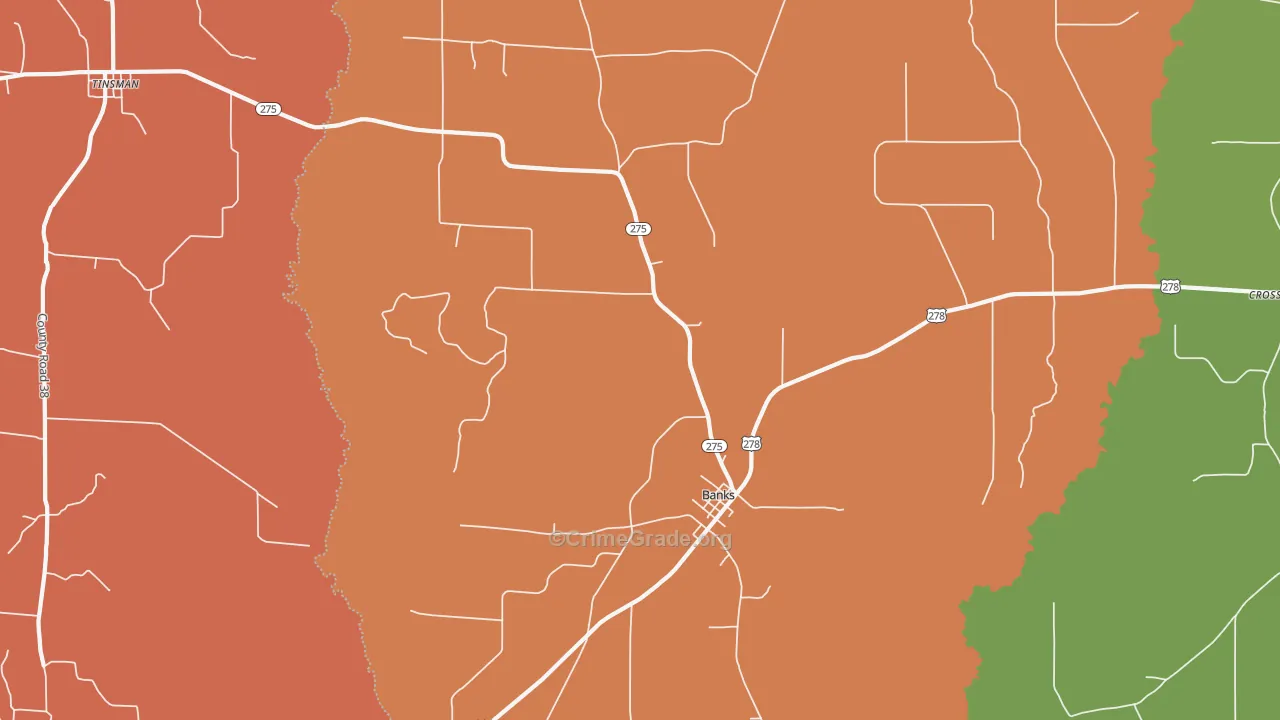 Gravelridge, AR Map of Robbery Rates