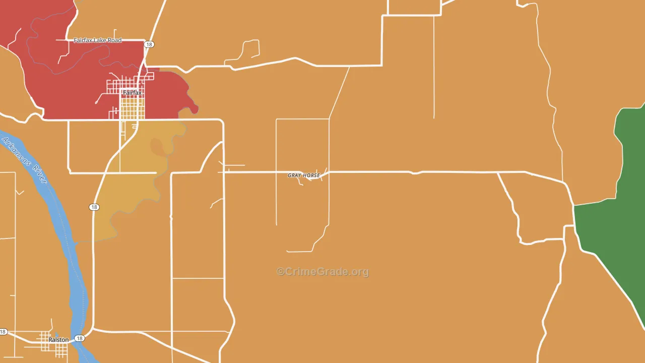 Gray Horse, OK Map of Robbery Rates