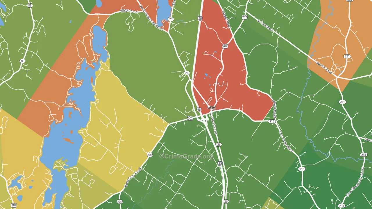 Gray, ME Map of Robbery Rates