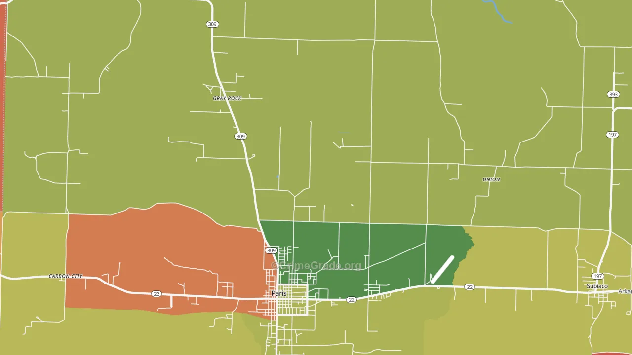 Gray Rock, AR Map of Robbery Rates