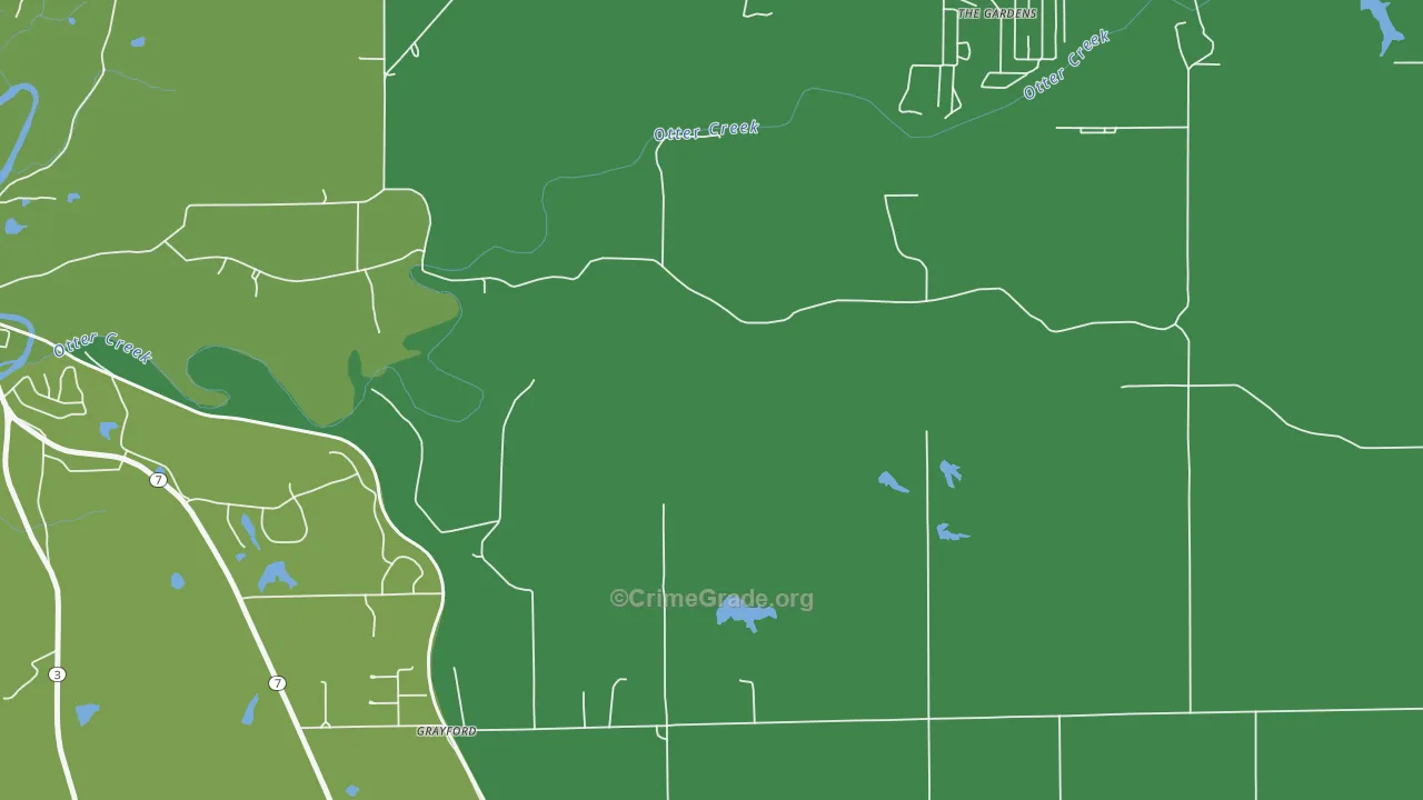 Grayford, IN Map of Robbery Rates