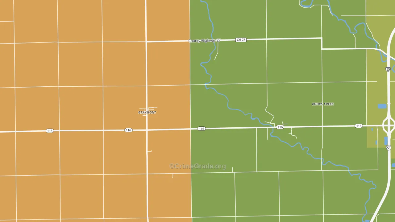 Graymont, IL Map of Robbery Rates