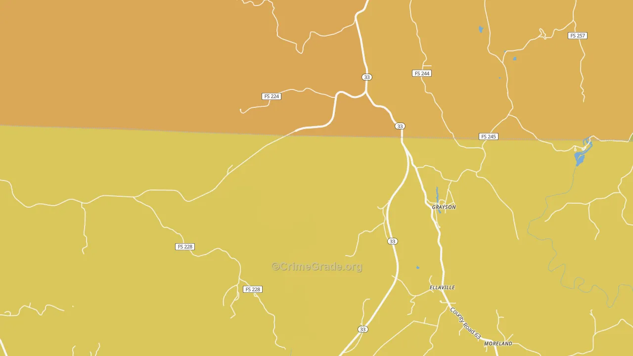 Grayson, AL Map of Robbery Rates