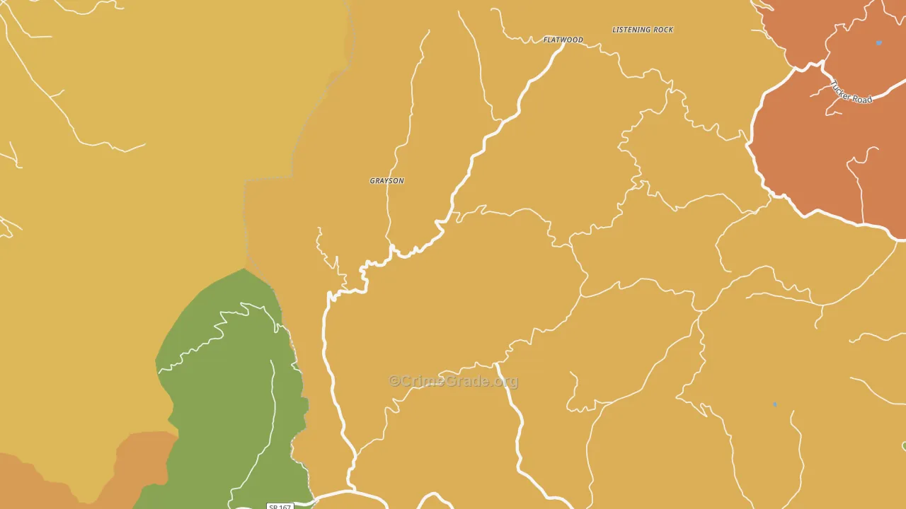 Grayson, NC Map of Robbery Rates