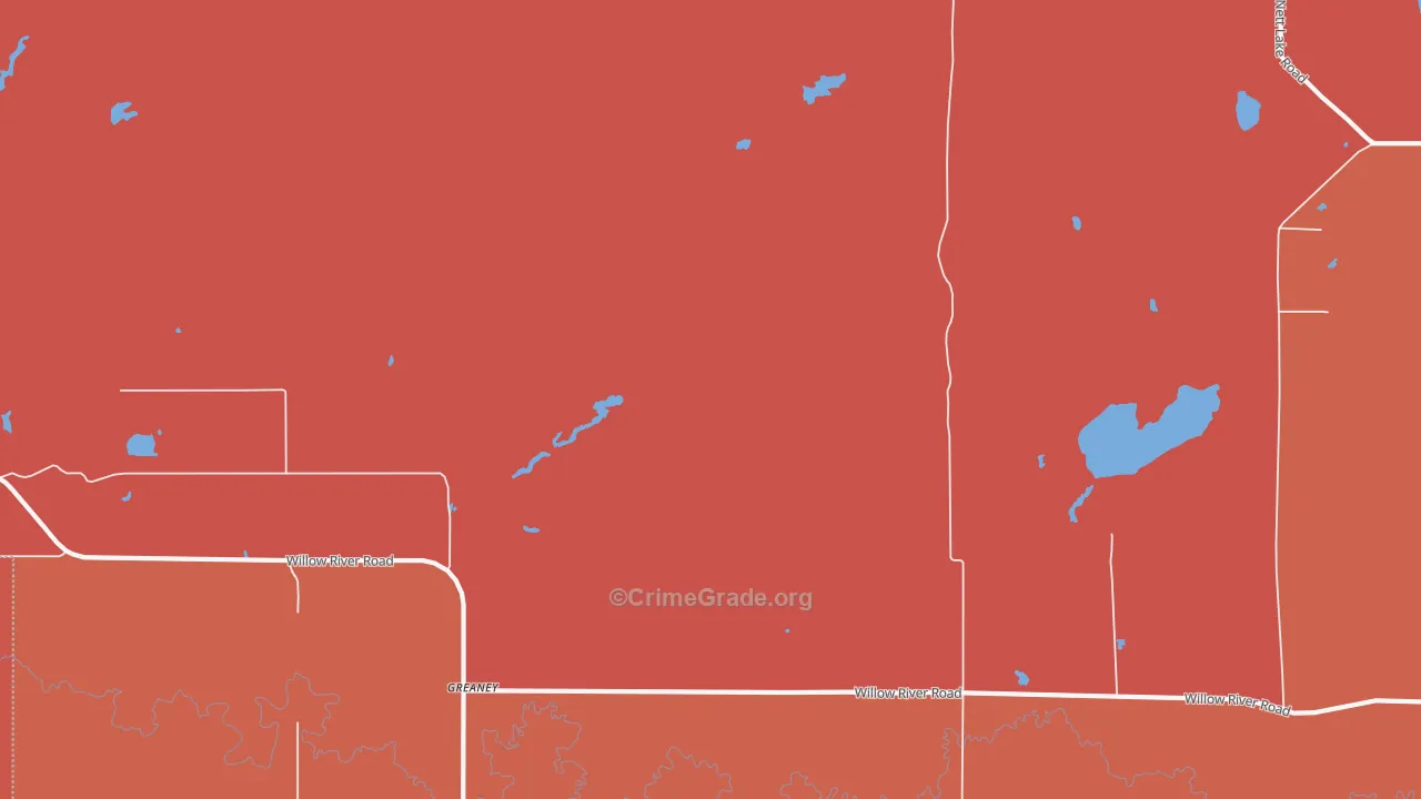 Greaney, MN Map of Robbery Rates