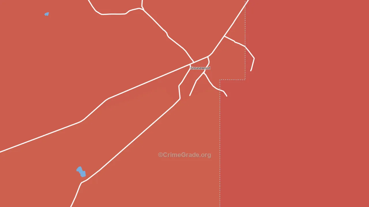 Greasewood, AZ Map of Robbery Rates