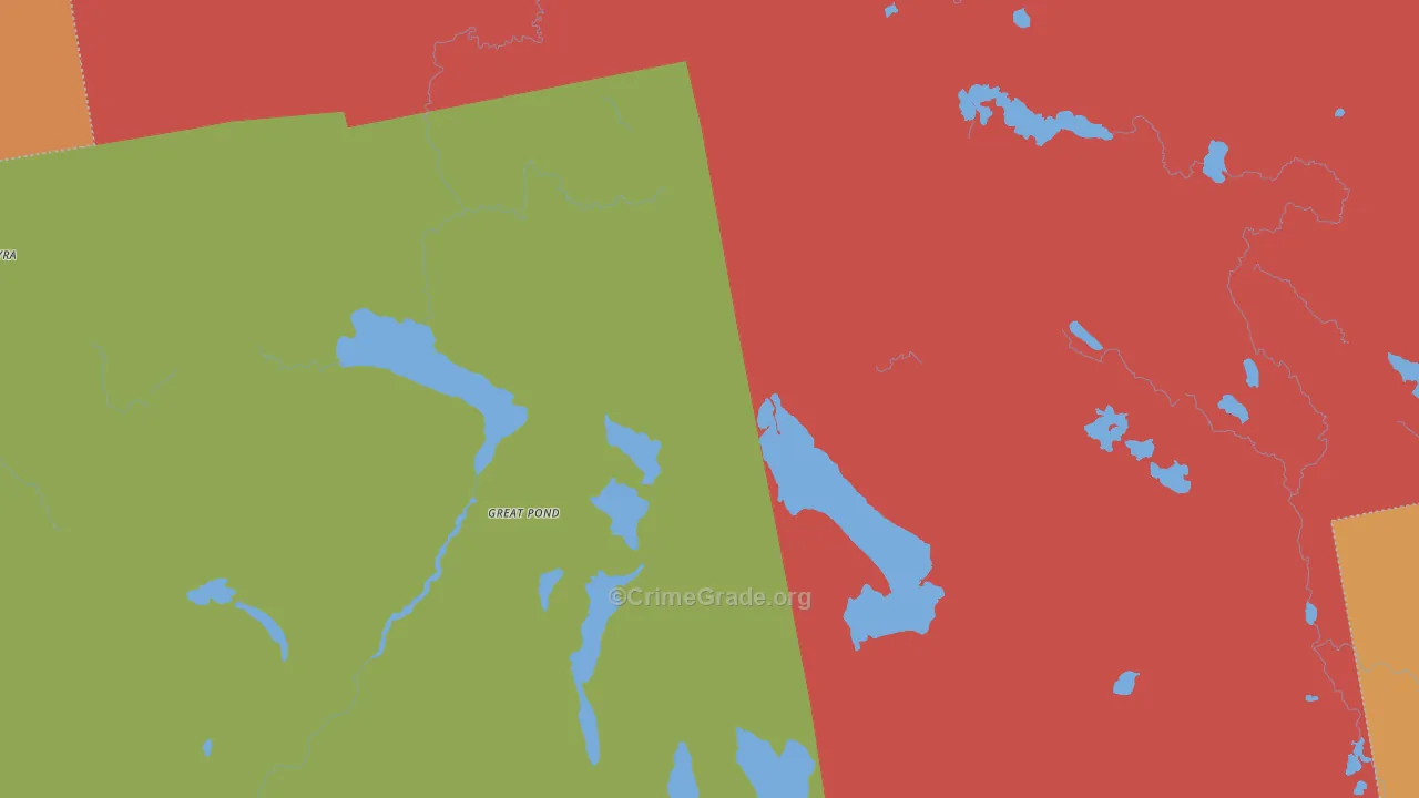 Great Pond, ME Map of Robbery Rates