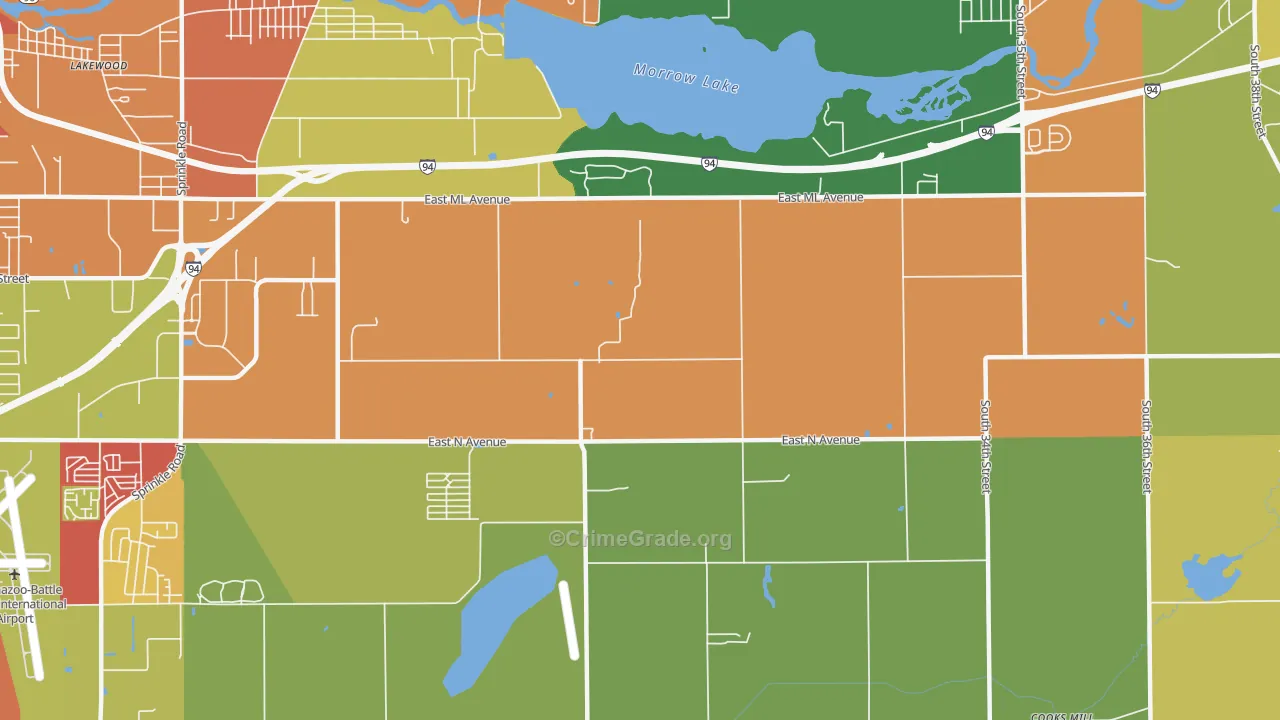 Greater Galesburg, MI Map of Robbery Rates