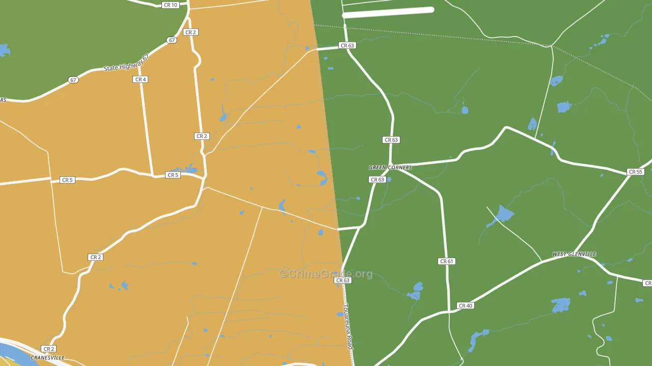 Green Corners, NY Map of Robbery Rates