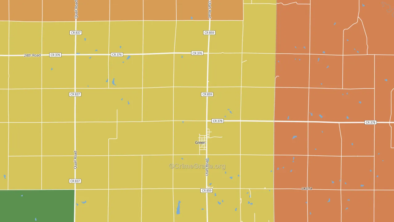 Green, KS Map of Robbery Rates