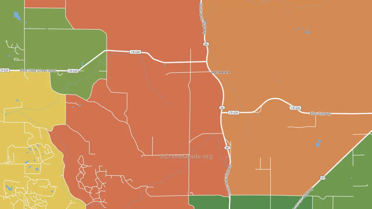 Green River, MI Map of Robbery Rates