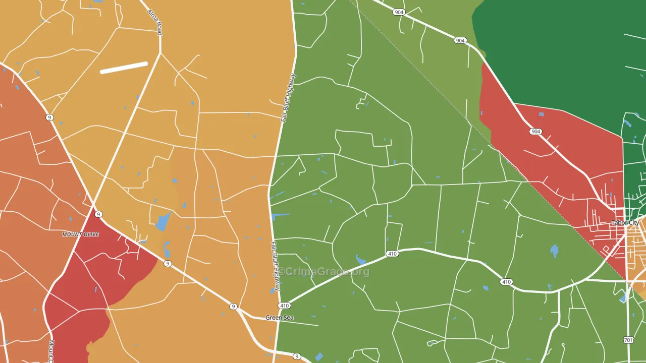 Green Sea, SC Map of Robbery Rates