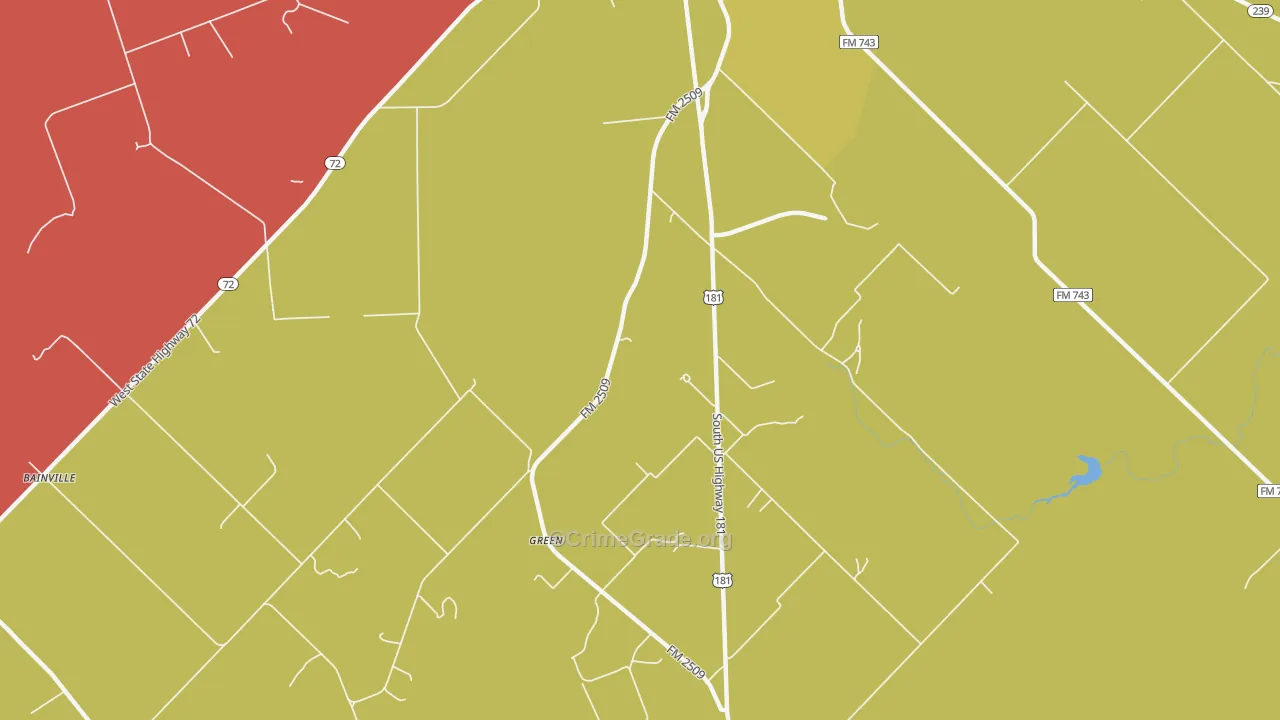 Green, TX Map of Robbery Rates