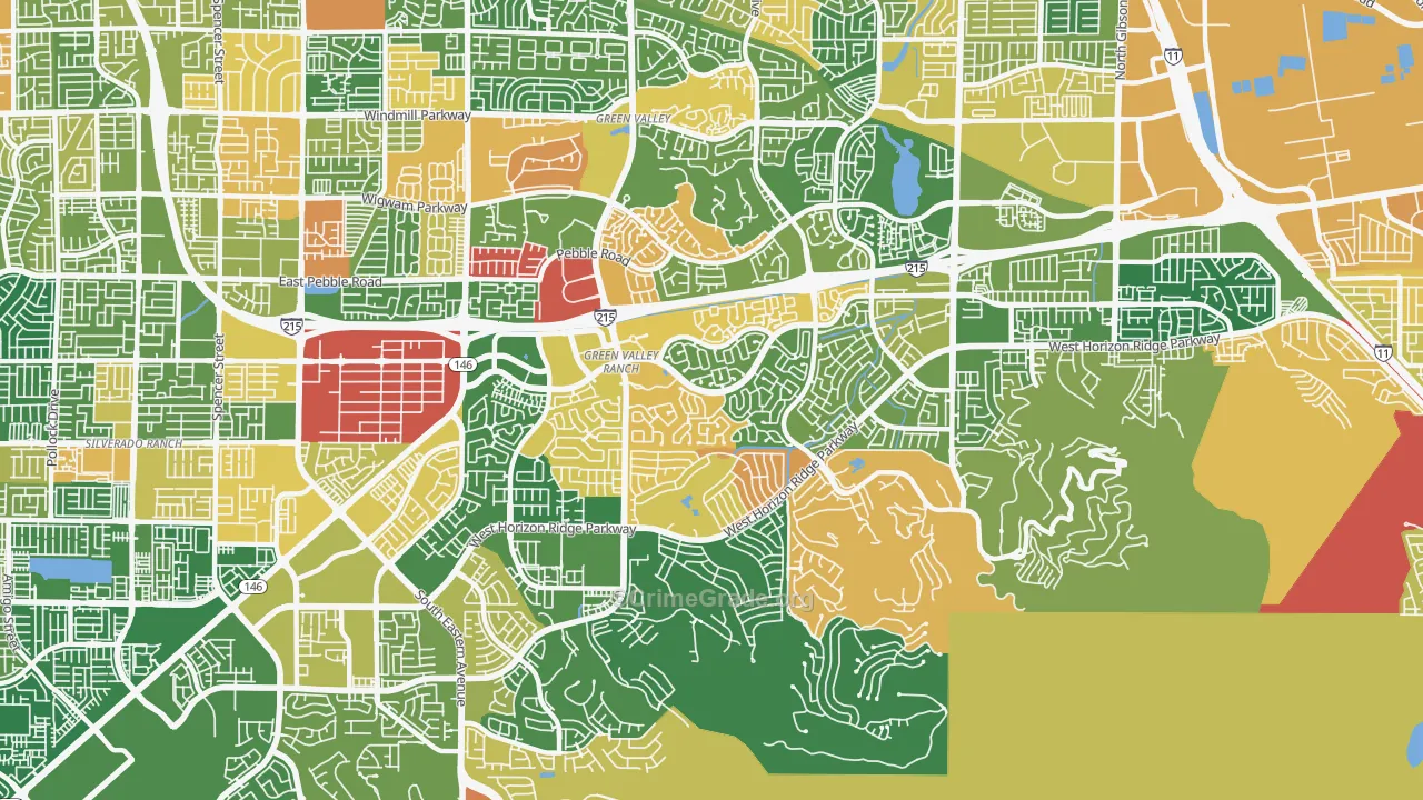 Green Valley Ranch, Henderson, NV Map of Robbery Rates