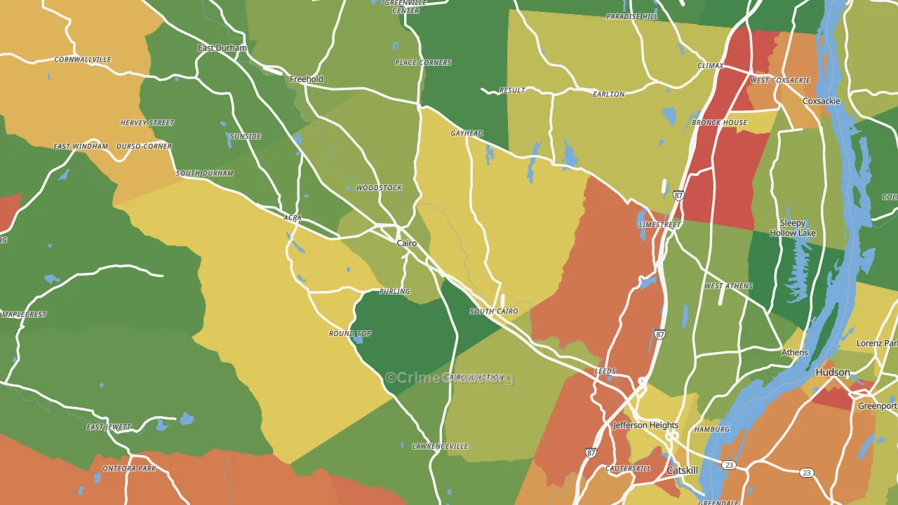 Greene County, NY Map of Robbery Rates