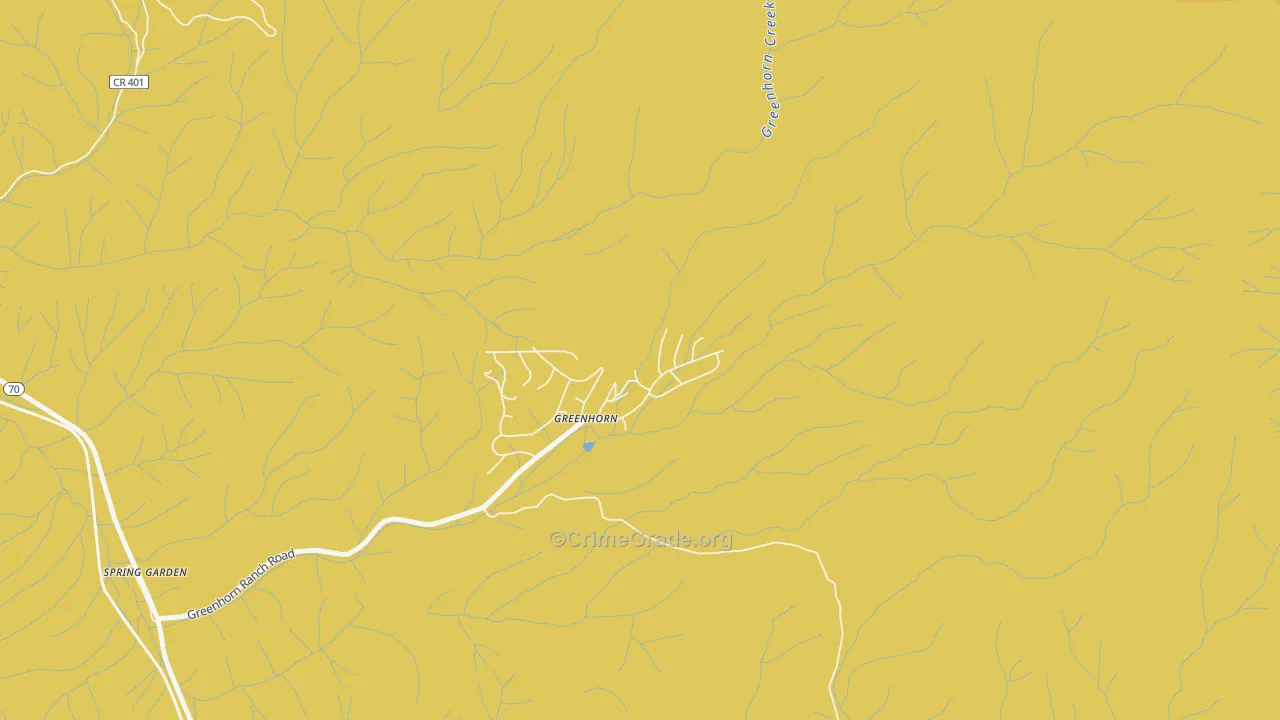 Greenhorn, CA Map of Robbery Rates