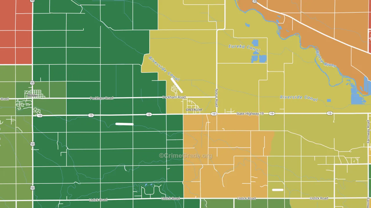 Greenleaf, ID Map of Robbery Rates