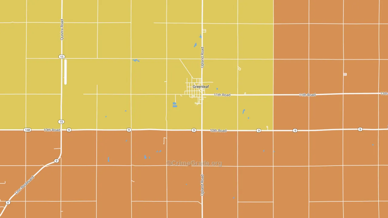 Greenleaf, KS Map of Robbery Rates