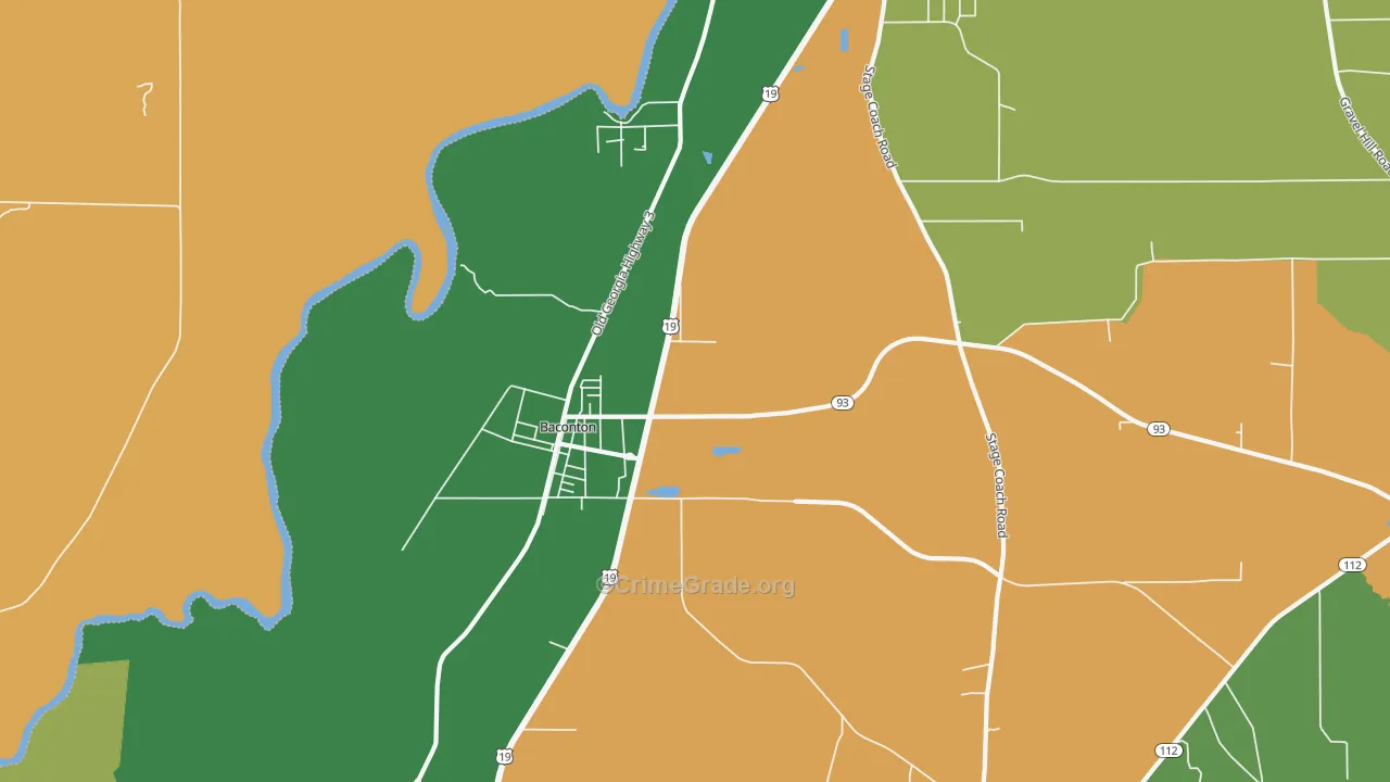 Greenough, GA Map of Robbery Rates