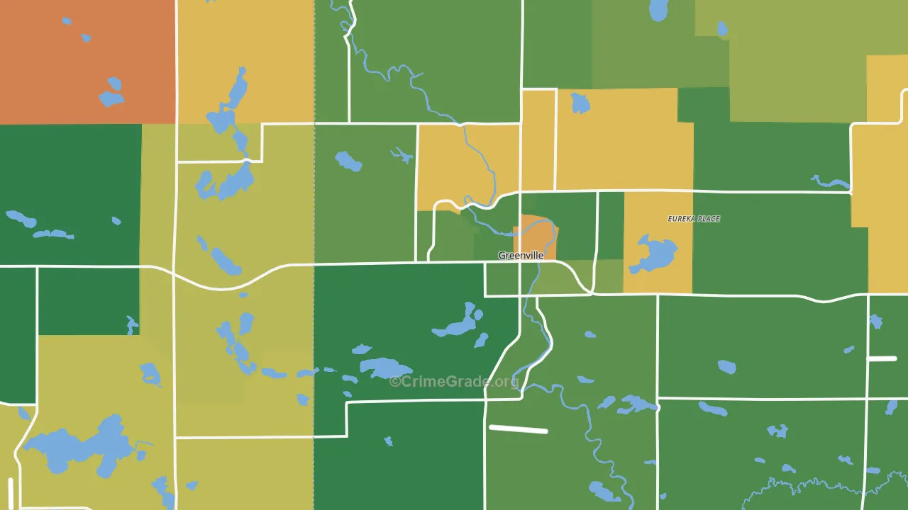 Greenville, MI Map of Robbery Rates