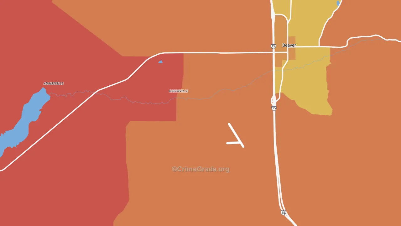 Greenville, UT Map of Robbery Rates