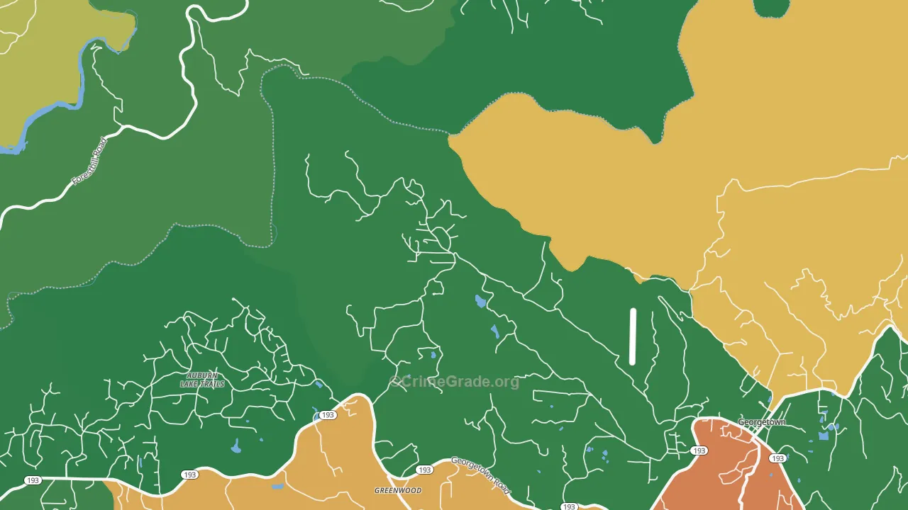 Greenwood, CA Map of Robbery Rates