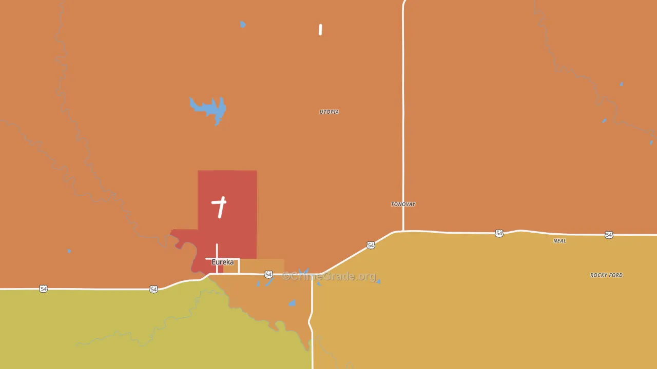 Greenwood County, KS Map of Robbery Rates
