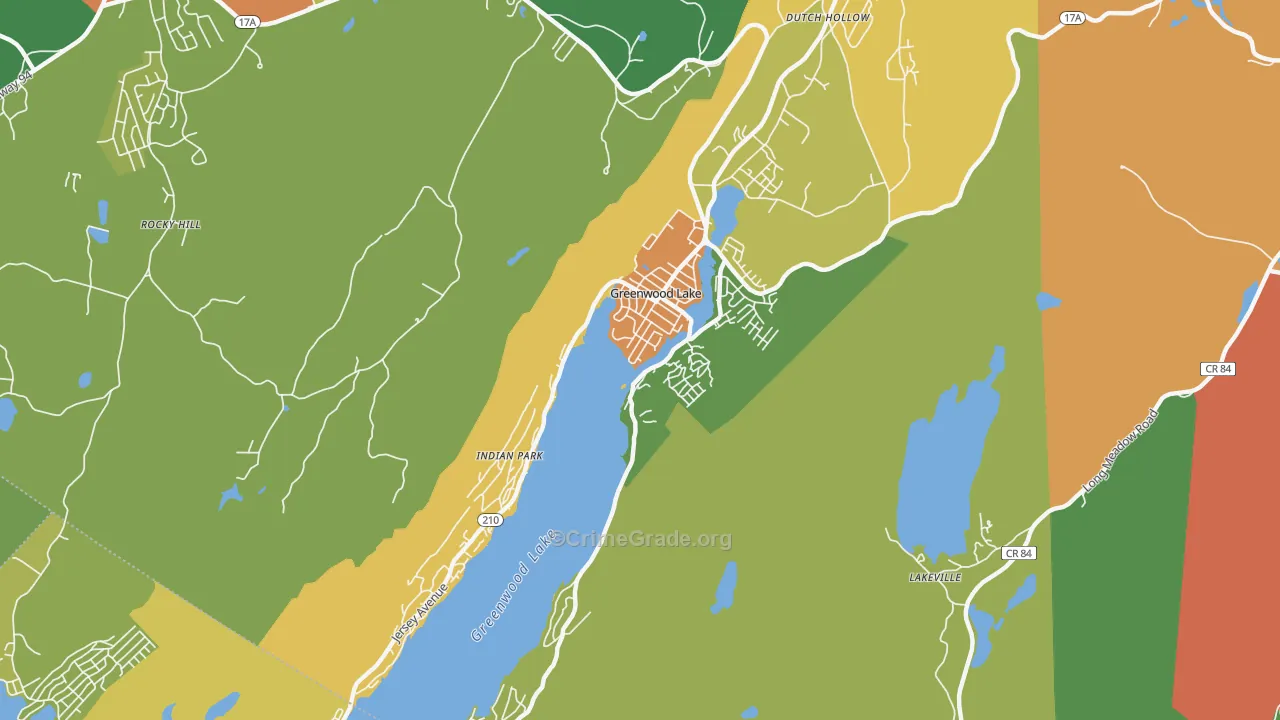 Greenwood Lake, NY Map of Robbery Rates