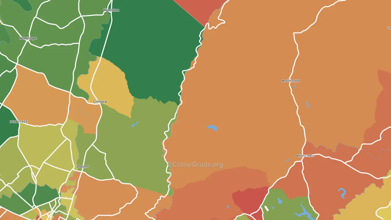 Greenwood, VA Map of Robbery Rates