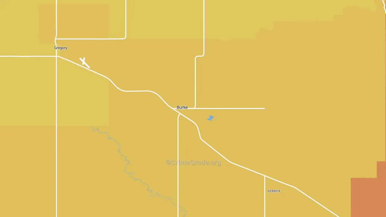 Gregory County, SD Map of Robbery Rates