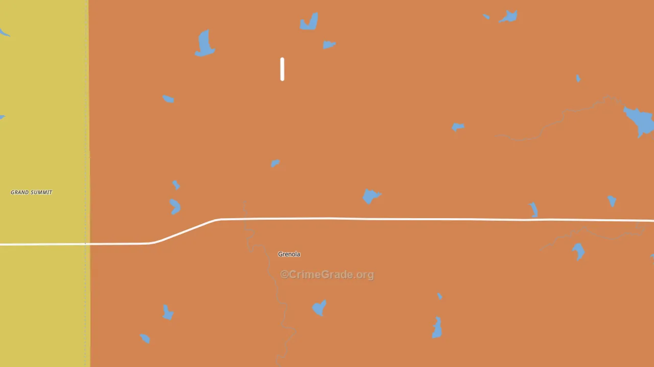 Grenola, KS Map of Robbery Rates