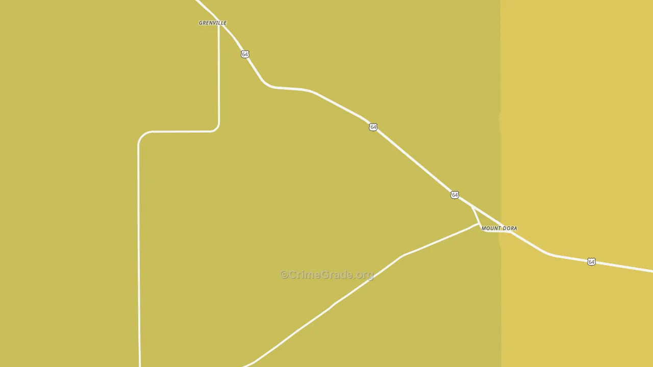 Grenville, NM Map of Robbery Rates