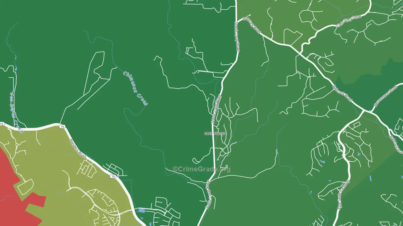 Grey Forest, TX Map of Robbery Rates