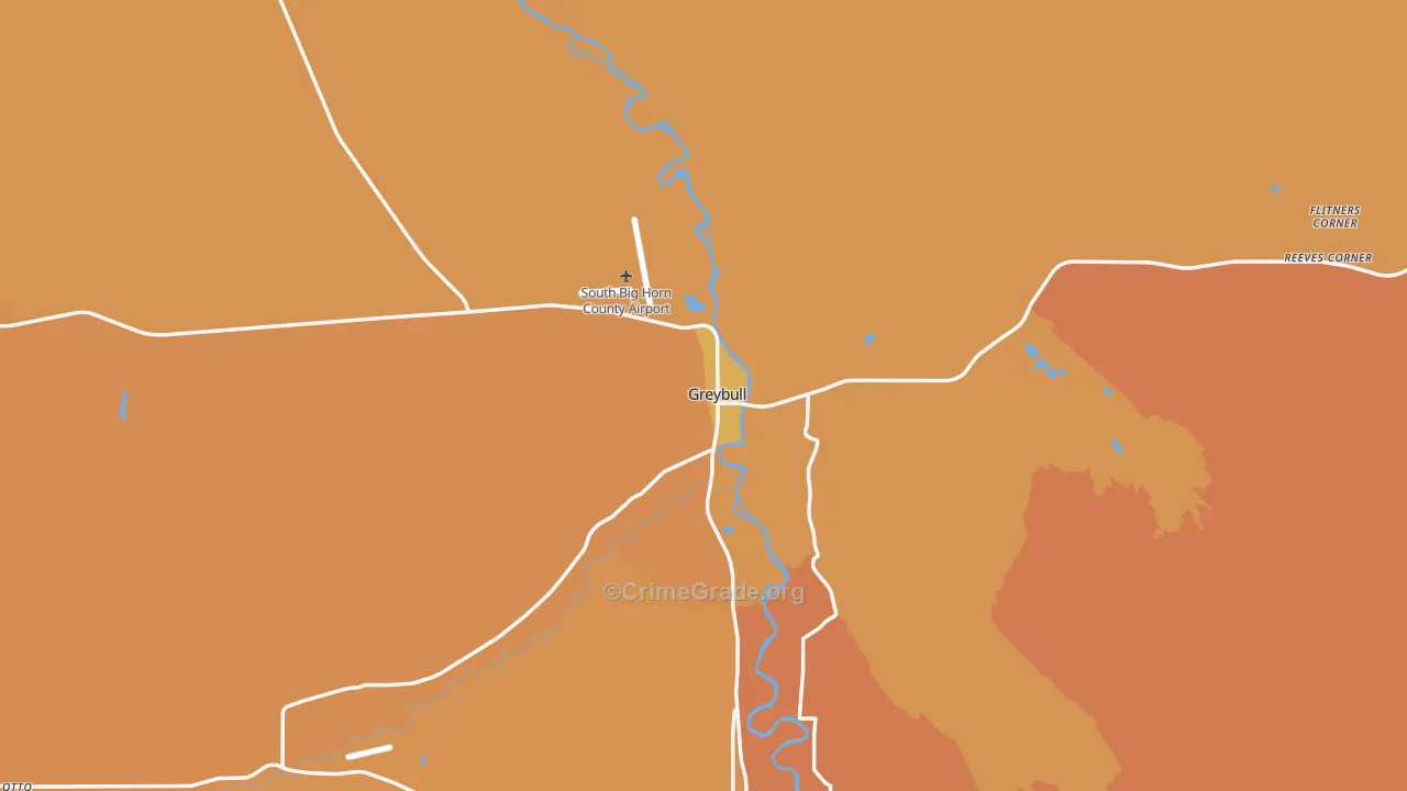 Greybull, WY Map of Robbery Rates
