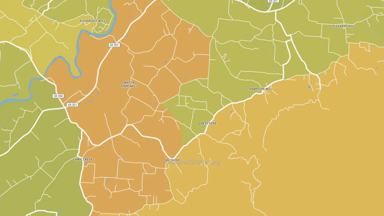 Greystone, TN Map of Robbery Rates