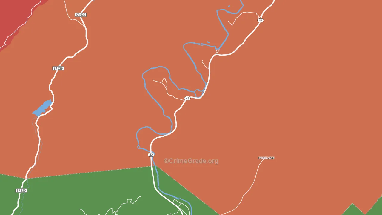 Griffith, VA Map of Robbery Rates