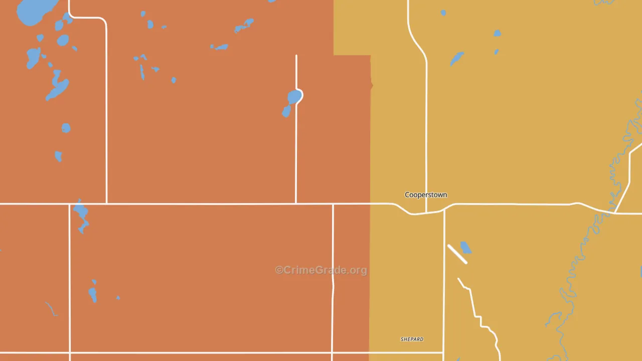 Griggs County, ND Map of Robbery Rates