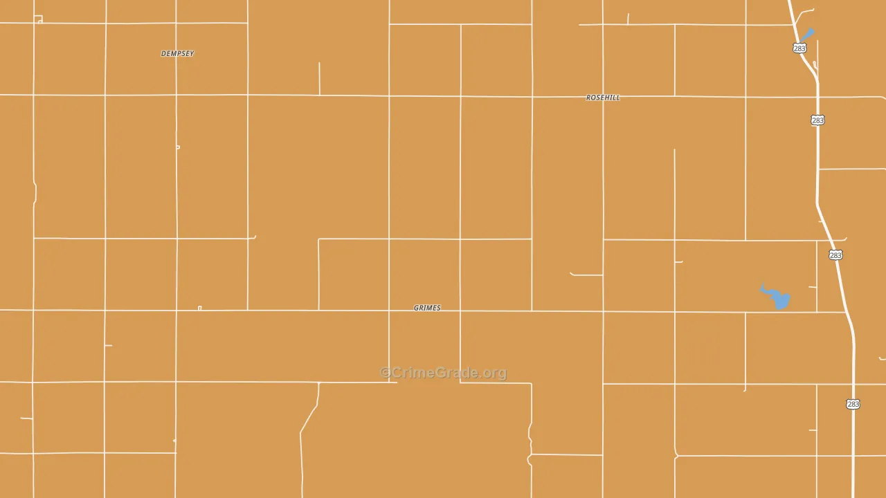 Grimes, OK Map of Robbery Rates