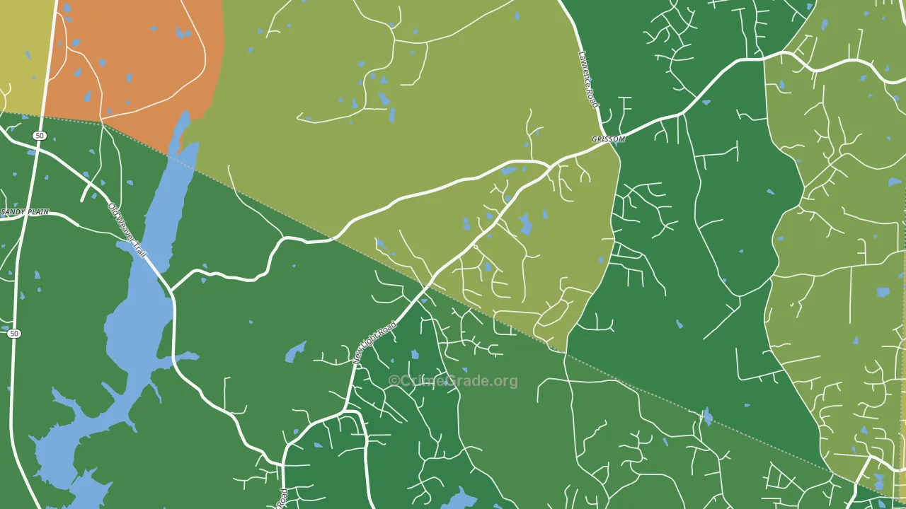 Grissom, NC Map of Robbery Rates