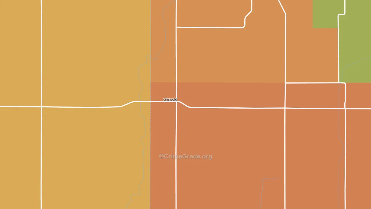 Griswold, IA Map of Robbery Rates