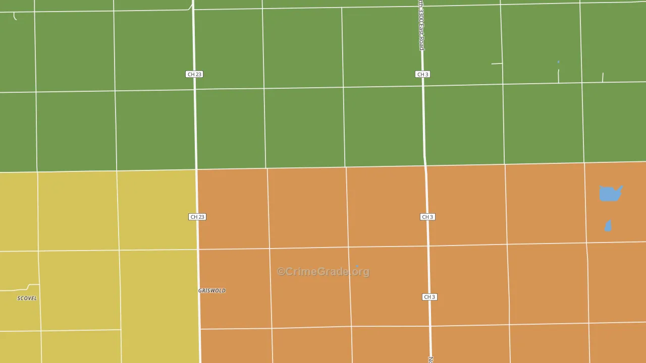 Griswold, IL Map of Robbery Rates