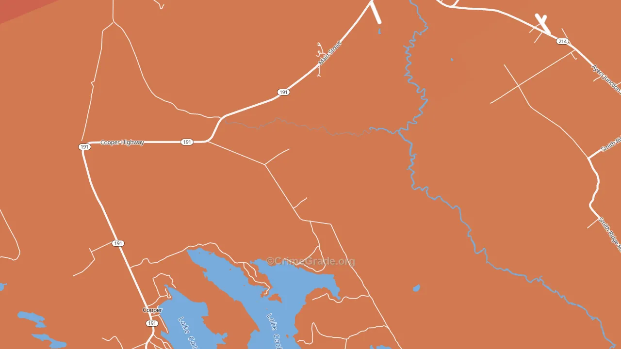 Grove, ME Map of Robbery Rates