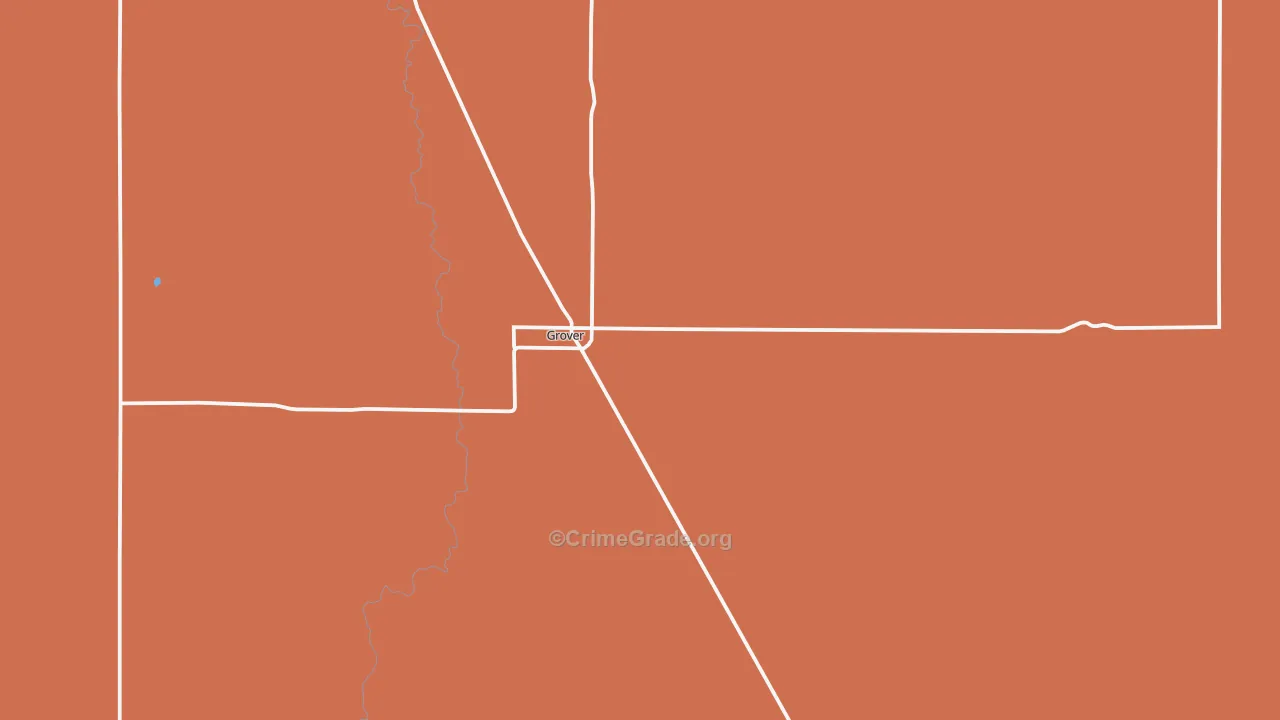 Grover, CO Map of Robbery Rates